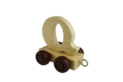 Kaper Kidz Wooden Alphabet Train Letter Q for Personalization