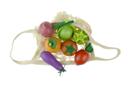 Kaper Kidz Wooden Vegetables Set with Mesh Bag | 7 Pieces