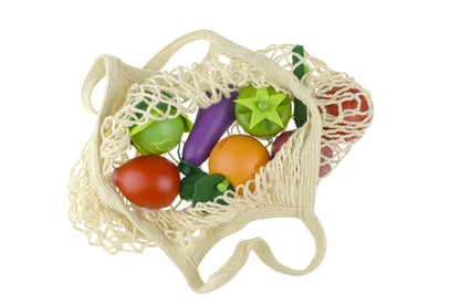 Kaper Kidz Wooden Vegetables Set with Mesh Bag | 7 Pieces
