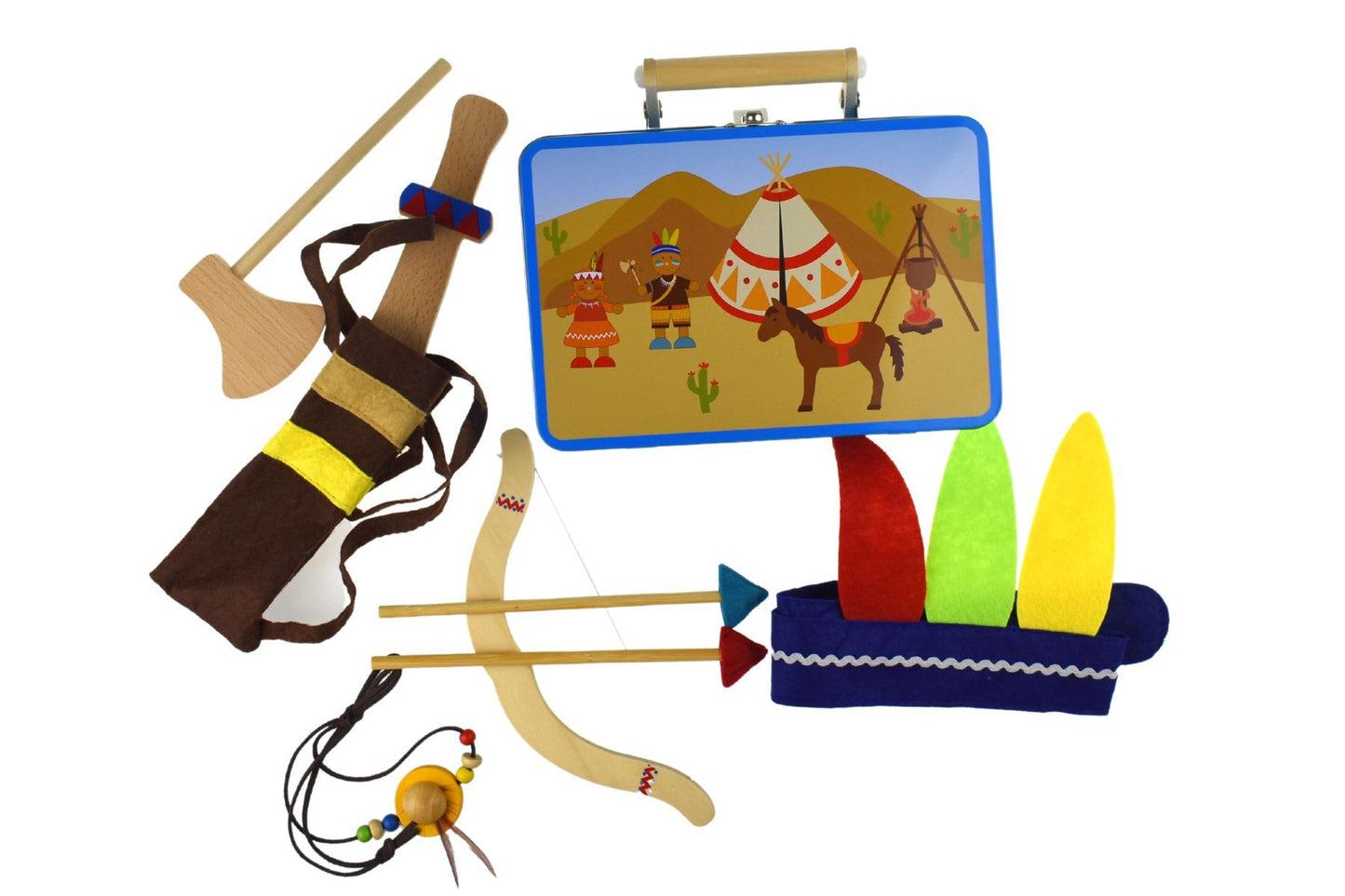 Kaper Kidz Native American Dress Up Set in Tin Case