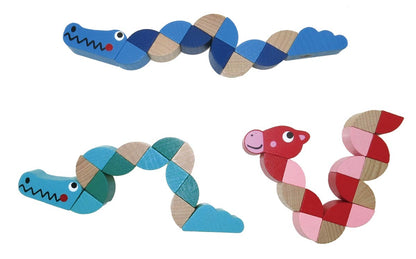 Kaper Kidz Wooden Jointed Animal Fidget Toys Set of 3