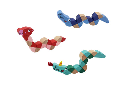 Kaper Kidz Wooden Jointed Animal Fidget Toys Set of 3