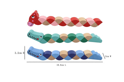 Kaper Kidz Wooden Jointed Animal Fidget Toys Set of 3