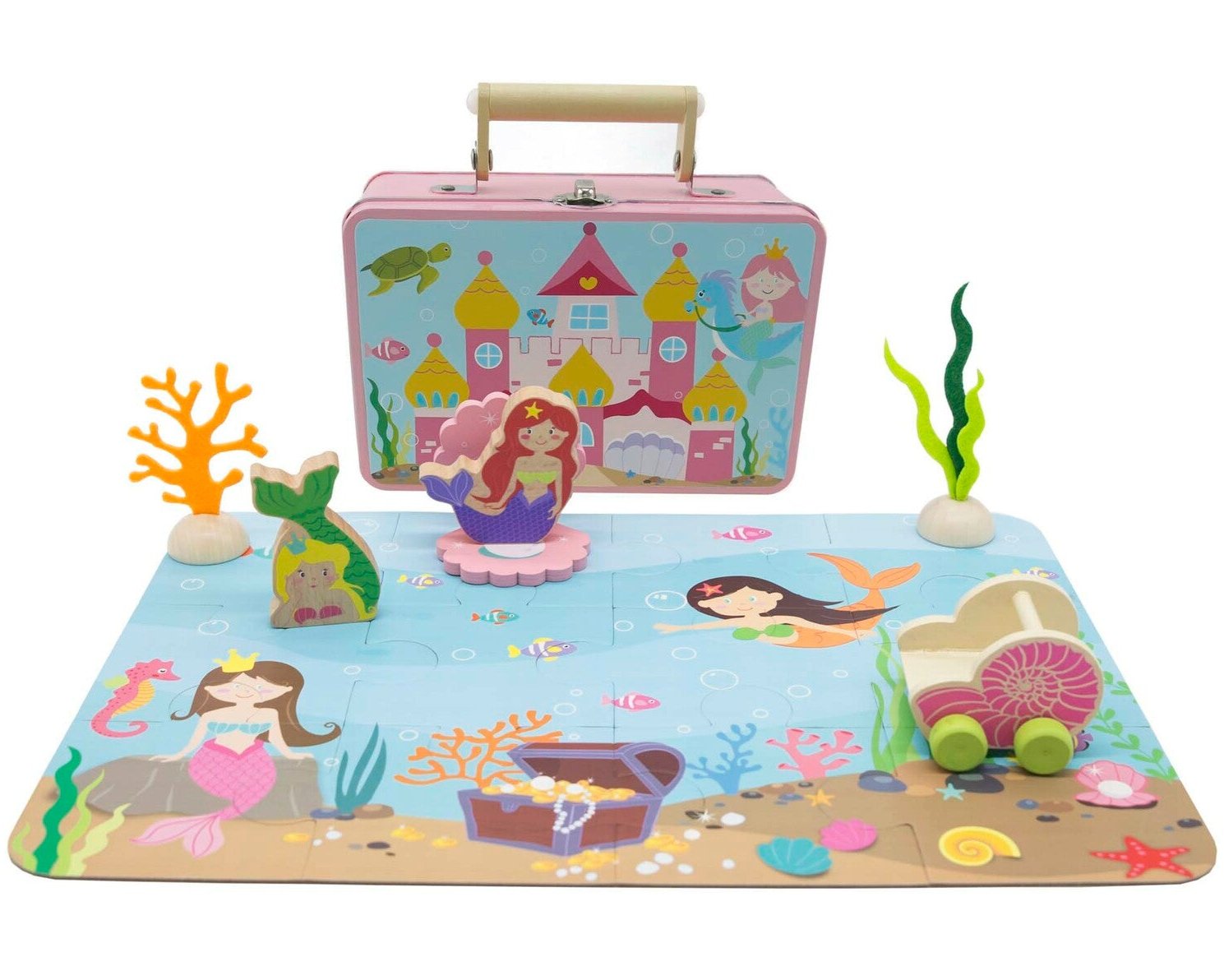 Kaper Kidz Mermaid Puzzle Playset in Tin Case | Fun interactive ocean adventure for kids.