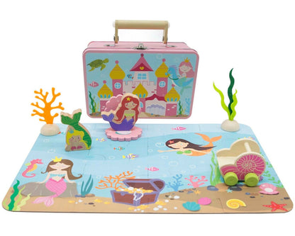 Kaper Kidz Mermaid Puzzle Playset in Tin Case | Fun interactive ocean adventure for kids.