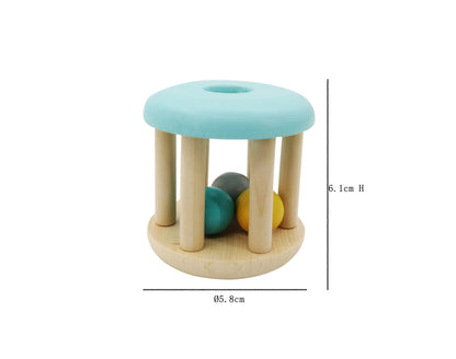 Wooden Rattle | Sensory Toy for Babies, Smooth & Colorful