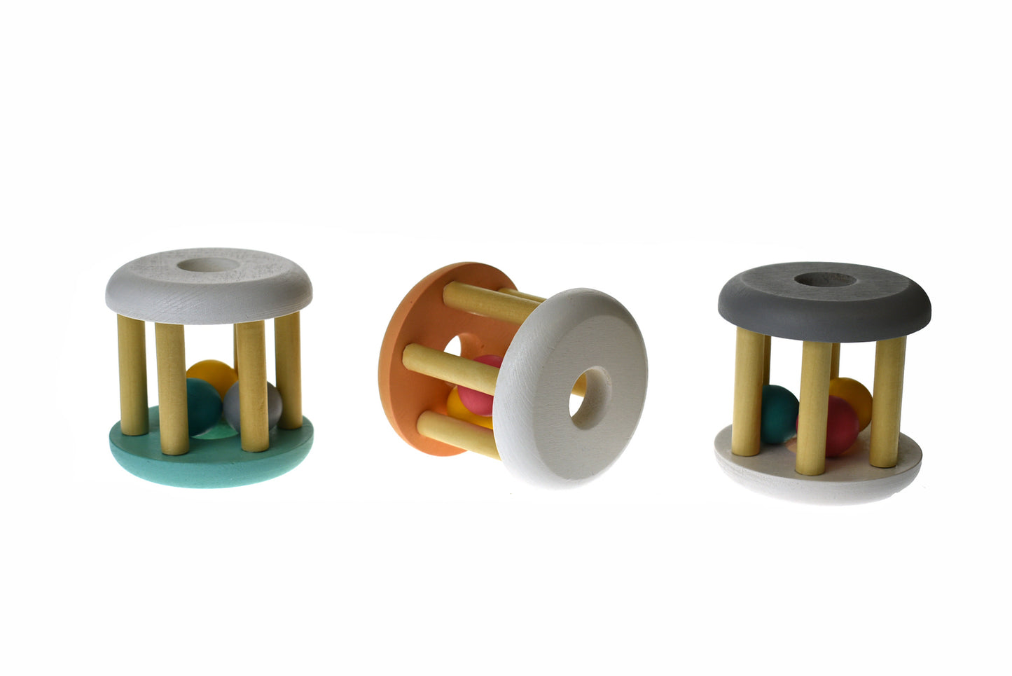 Wooden Rattle | Sensory Toy for Babies, Smooth & Colorful