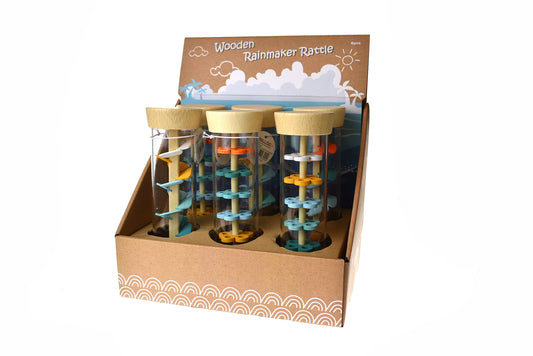 Kaper Kidz Wooden Rainmaker Rattle for Sensory Play 18m+