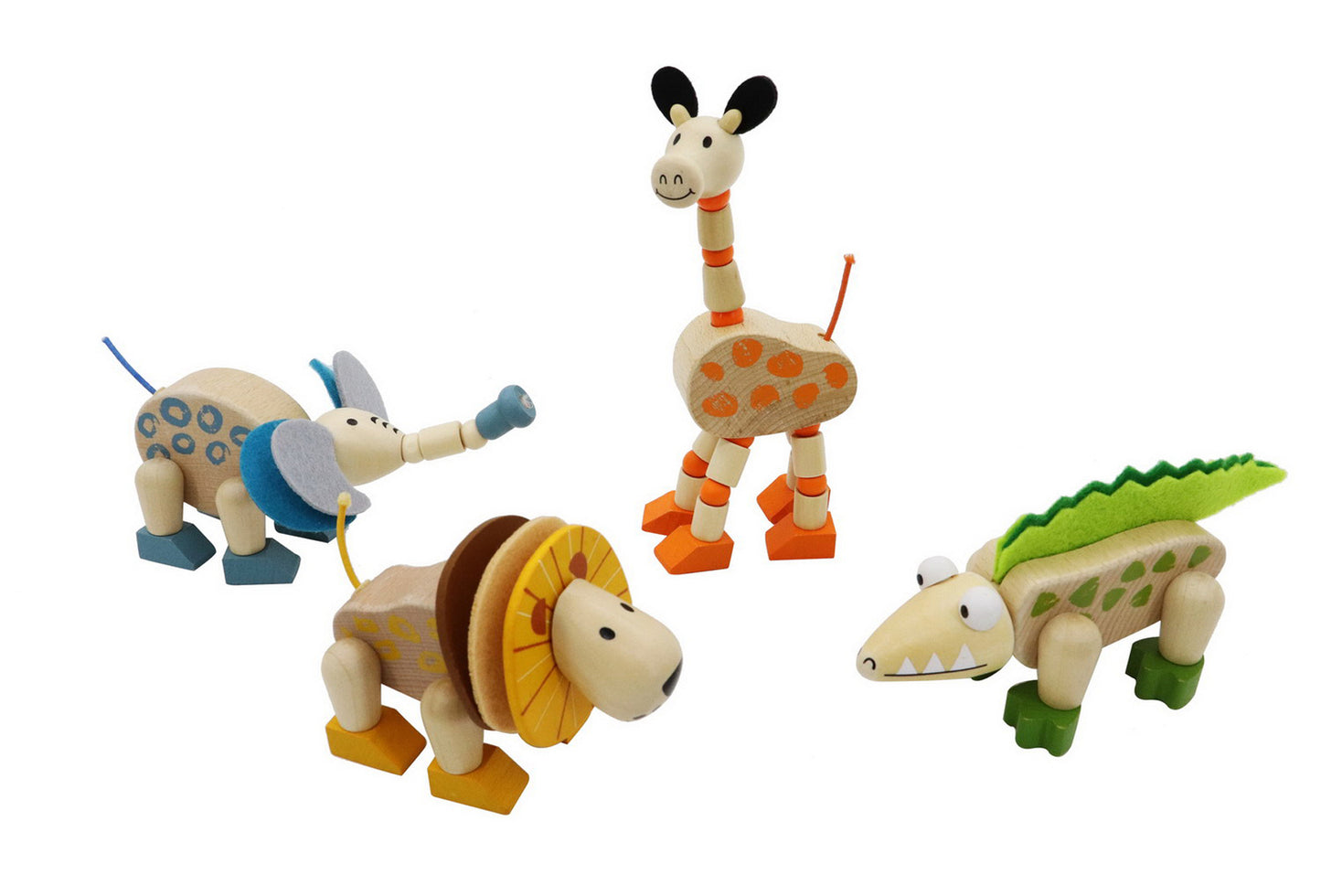 Kaper Kidz Flexible Wooden Jungle Animals | Set of 4