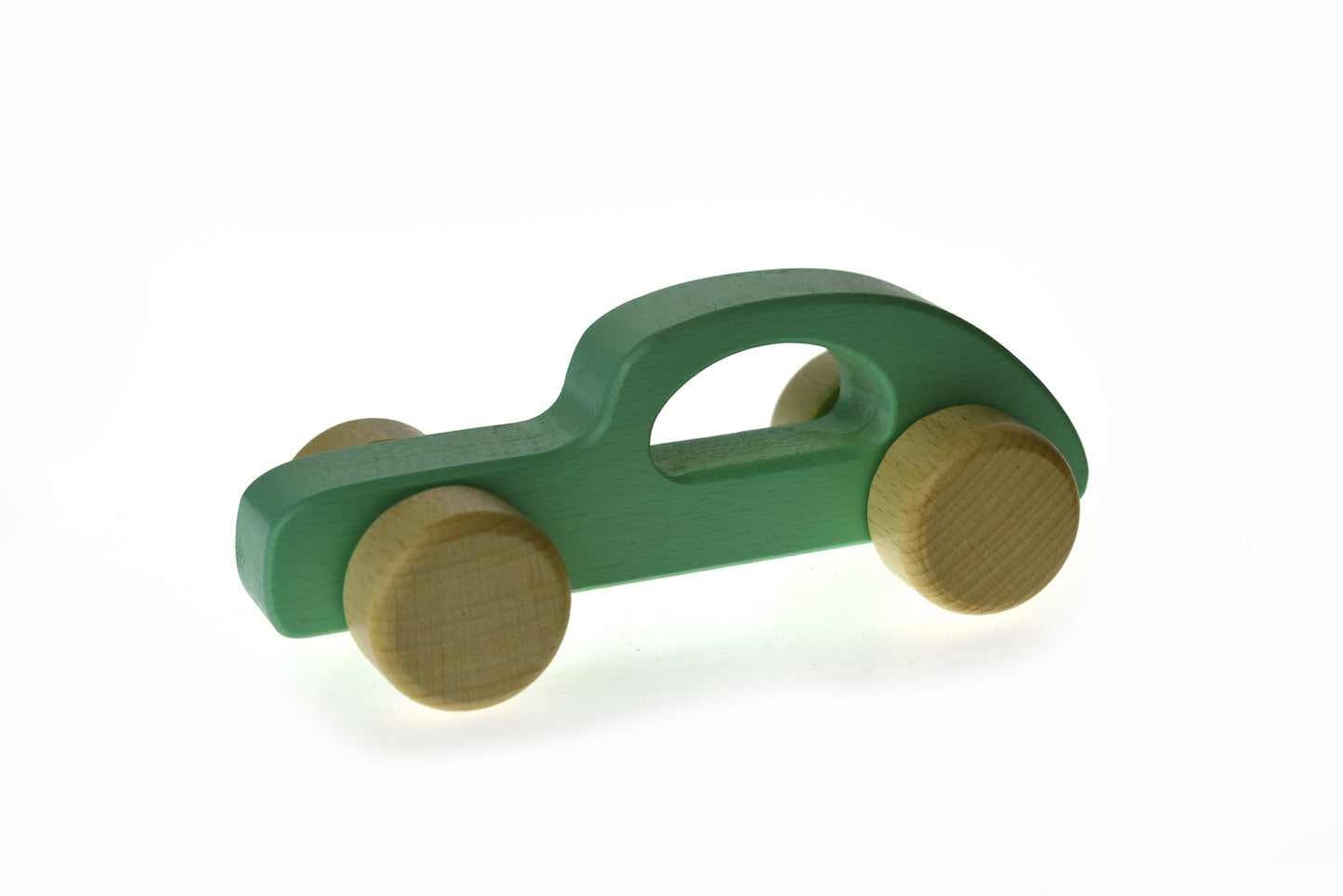 Kaper Kidz Wooden Push Car | Smooth Green Beech Toy