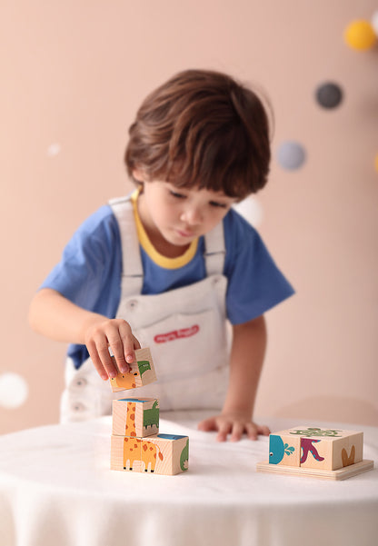 Beech Wood Block Puzzle 6 Jungle Pictures | Kaper Kidz