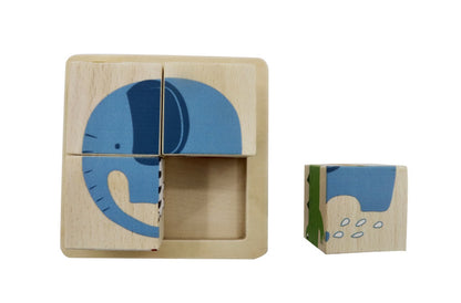 Beech Wood Block Puzzle 6 Jungle Pictures | Kaper Kidz