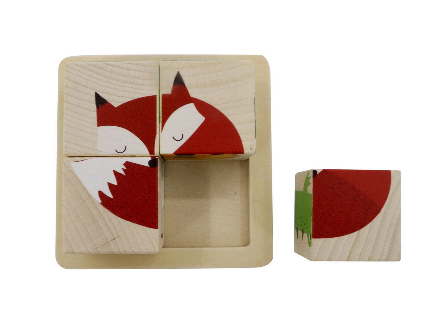 Beech Wood Block Puzzle 6 Jungle Pictures | Kaper Kidz