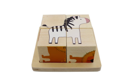 Beech Wood Block Puzzle 6 Jungle Pictures | Kaper Kidz