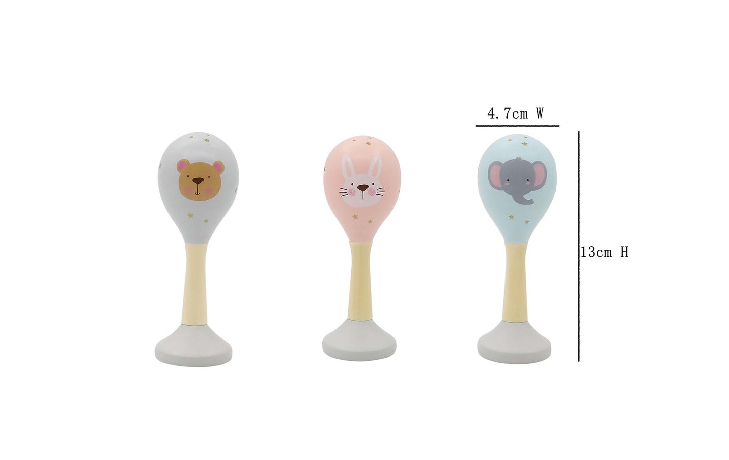 Animal Maraca Set | Wooden Pastel Musical Toys for Babies