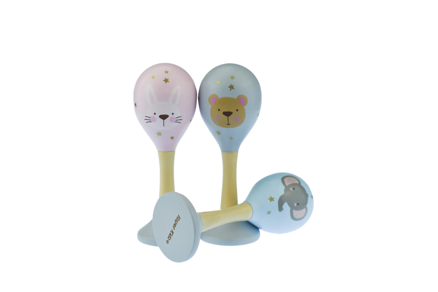 Animal Maraca Set | Wooden Pastel Musical Toys for Babies