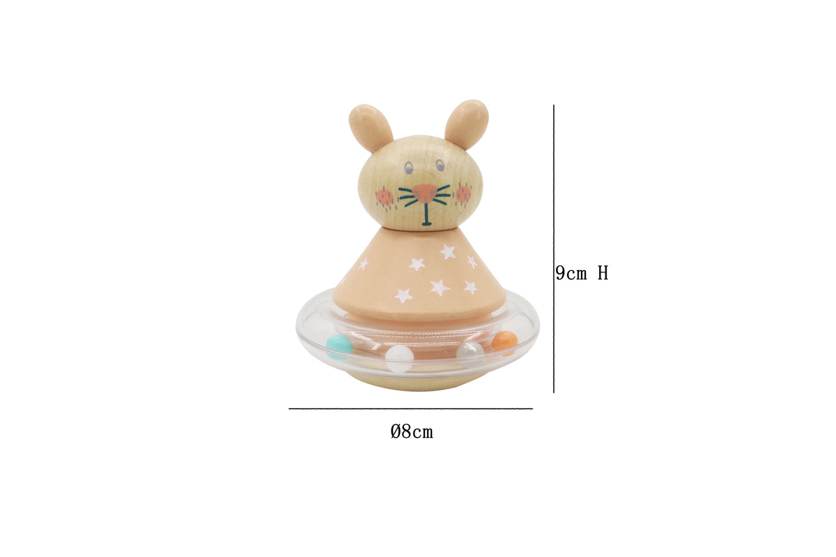 Roley Poley Rabbit Wooden Rabbit Roly Poly Toy | Sensory Baby Toy | Kids Mega Mart