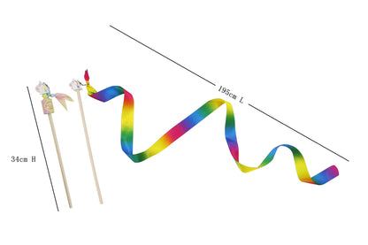 Kaper Kidz Unicorn Rainbow Dance Ribbon | 2m Satin Streamer