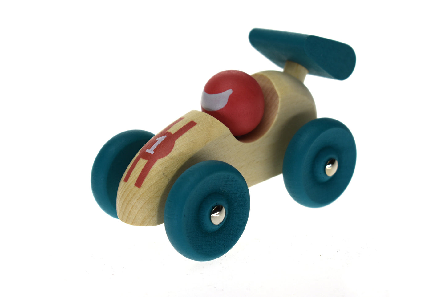 Kaper Kidz Green Wooden Retro Racing Car Toy for Toddlers