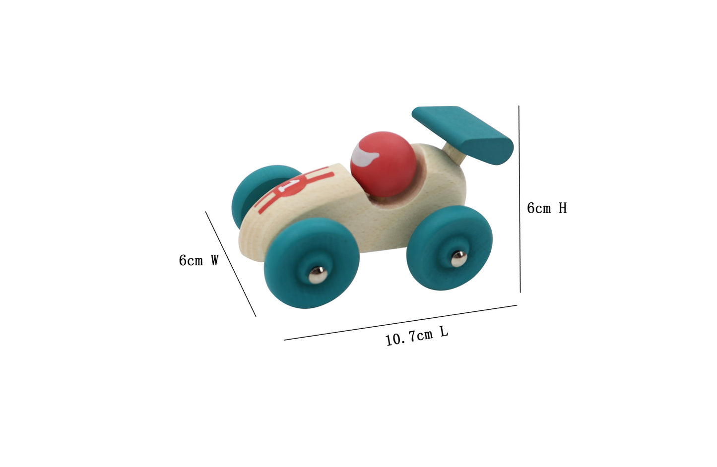 Kaper Kidz Green Wooden Retro Racing Car Toy for Toddlers