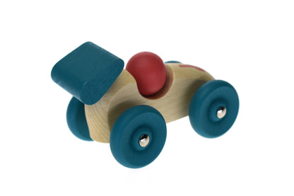 Kaper Kidz Green Wooden Retro Racing Car Toy for Toddlers