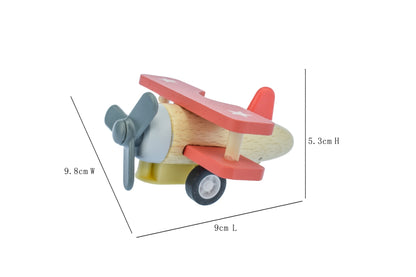Kaper Kidz Red Wooden Pull Back Biplane | Beech Wood Toy