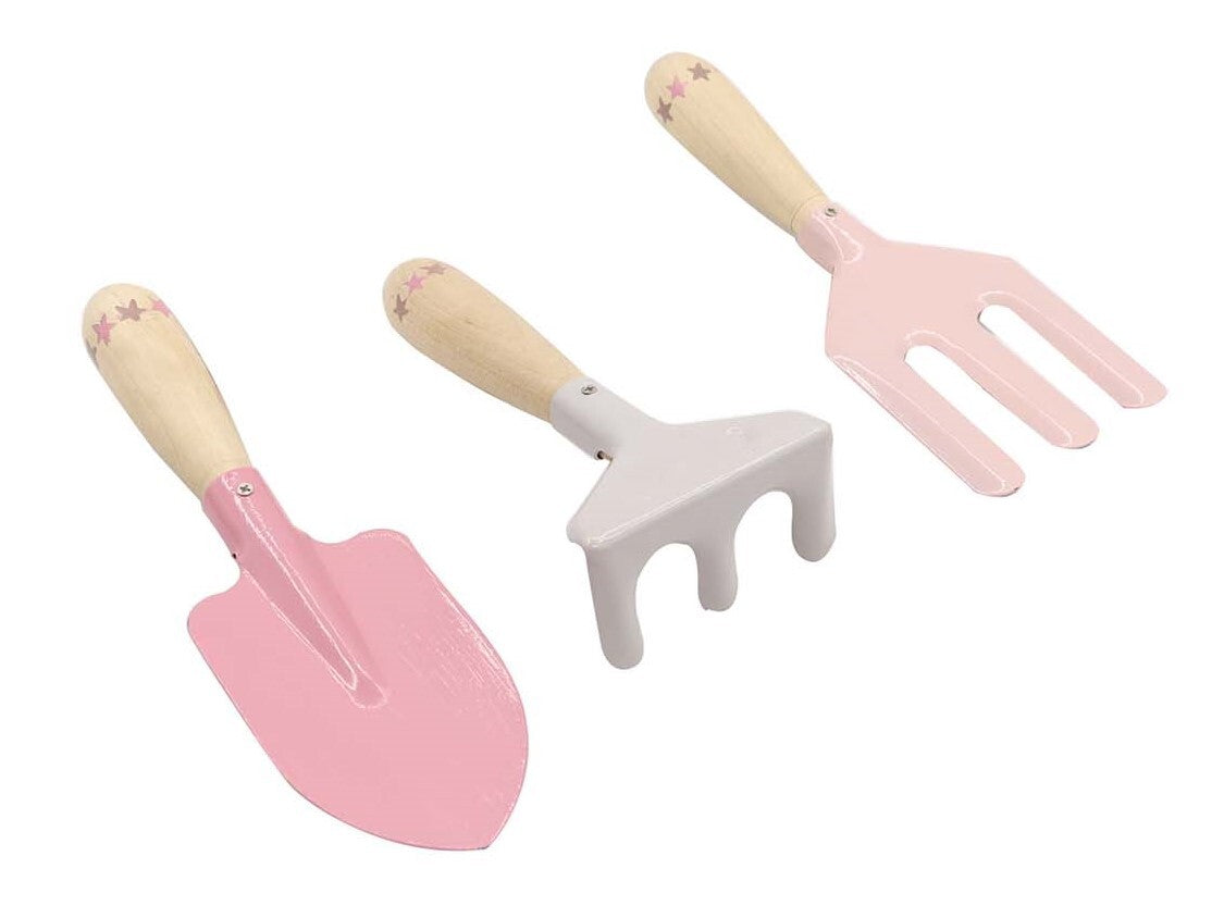 Kids Garden Tool Set | Pink 3-Piece Outdoor Play Set for Kids