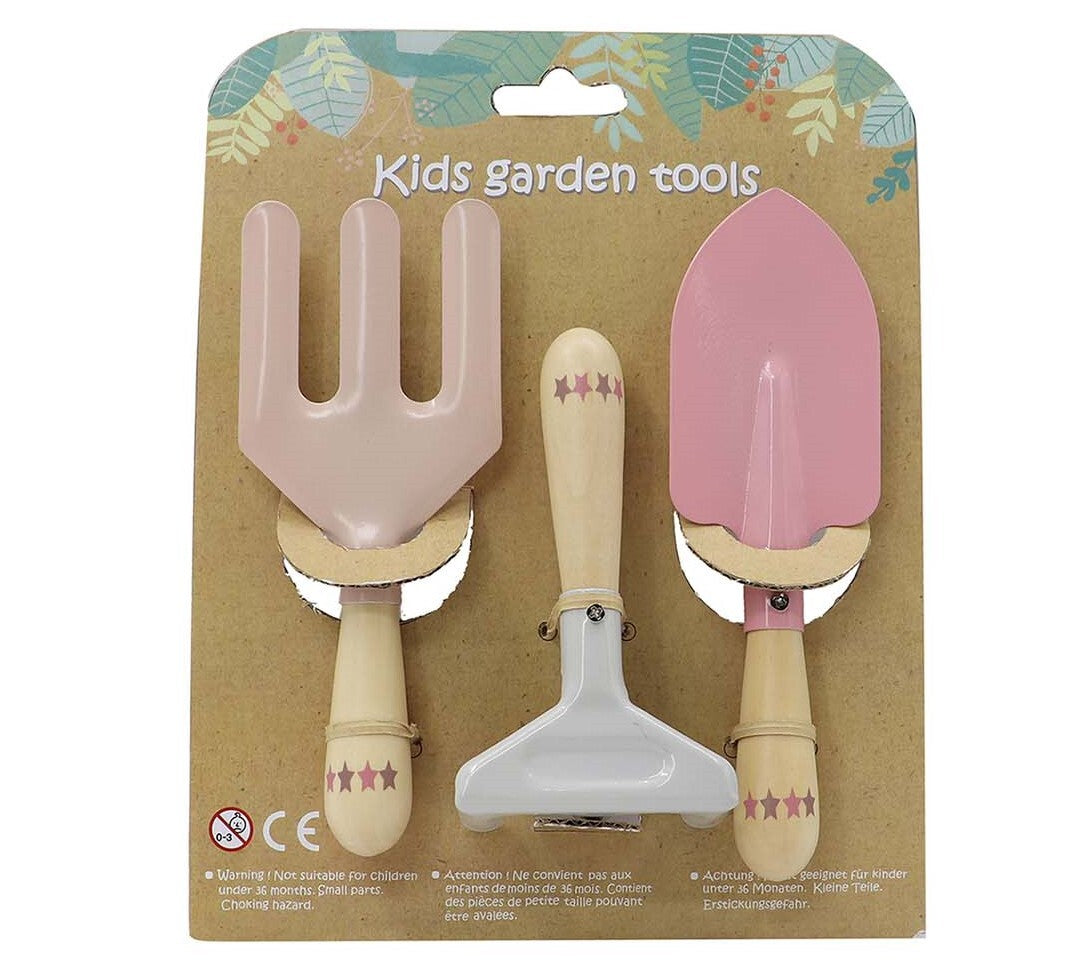 Kids Garden Tool Set | Pink 3-Piece Outdoor Play Set for Kids