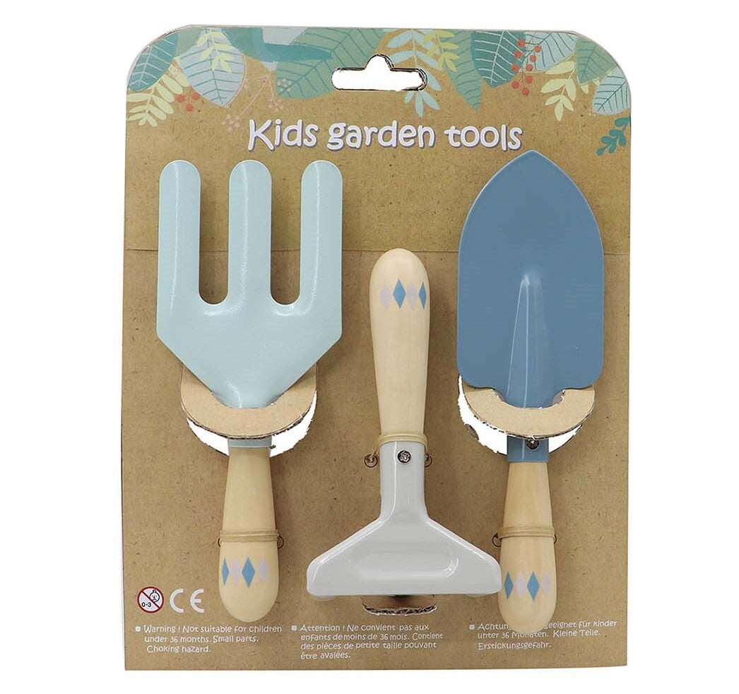 Kids Garden Tool Set | Blue 3-Piece Outdoor Play Set