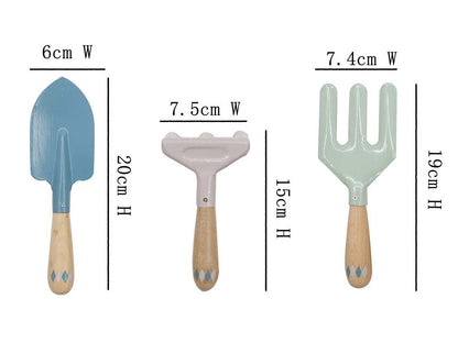 Kids Garden Tool Set | Blue 3-Piece Outdoor Play Set