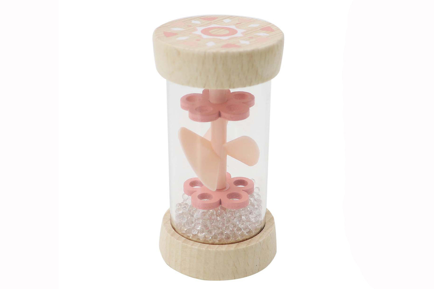 Pink EcoWhirlie Rattle | Eco-friendly sensory toy for kids, ideal for stimulating tactile development.