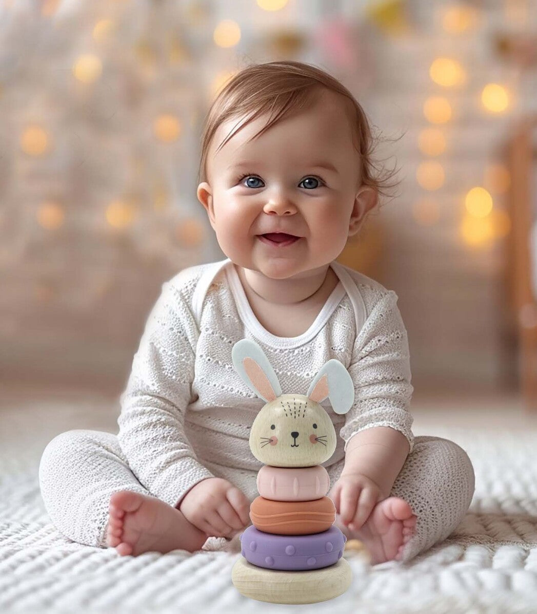 Toy Stack Rabbit Ecostack Bunny Rings | Educational Stacking Toy for Toddlers – Kids ...