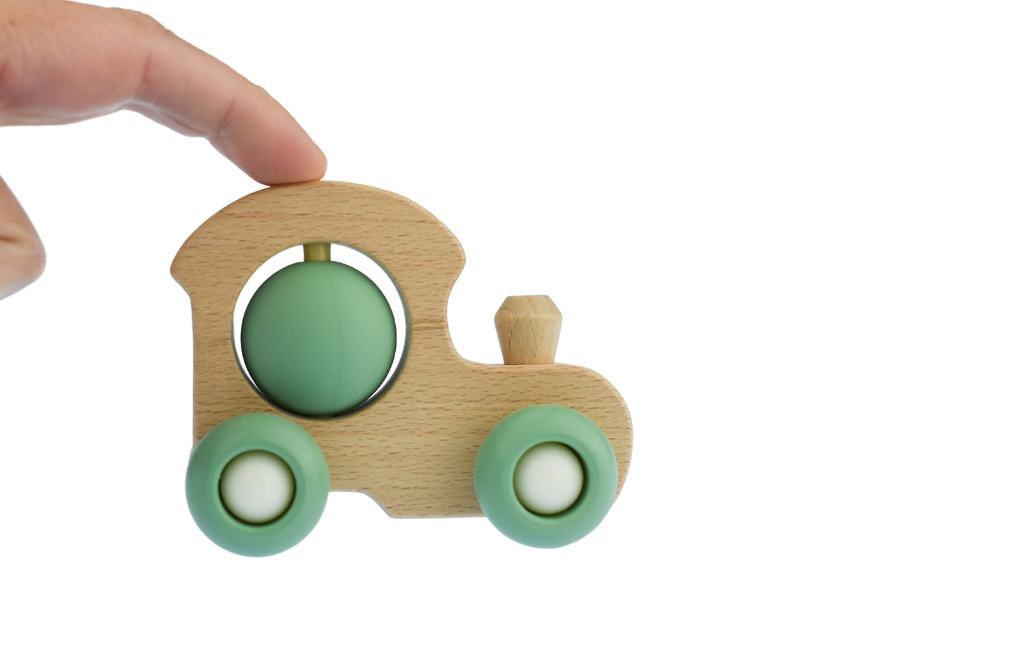 Colorful eco friendly wooden train set for kids imaginative play at home.