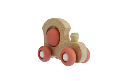 Eco friendly red wooden train set for sustainable and fun playtime at home.