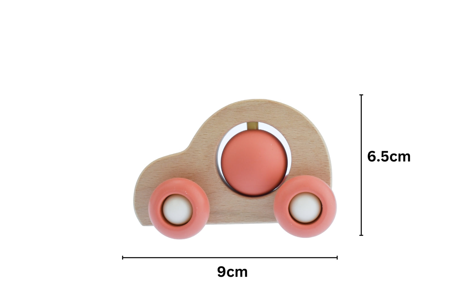 Kaper Kidz EcoSpin Red Beech Wood Car | Sensory Toy 12M+