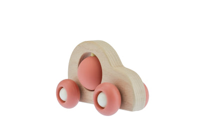 Kaper Kidz EcoSpin Red Beech Wood Car | Sensory Toy 12M+