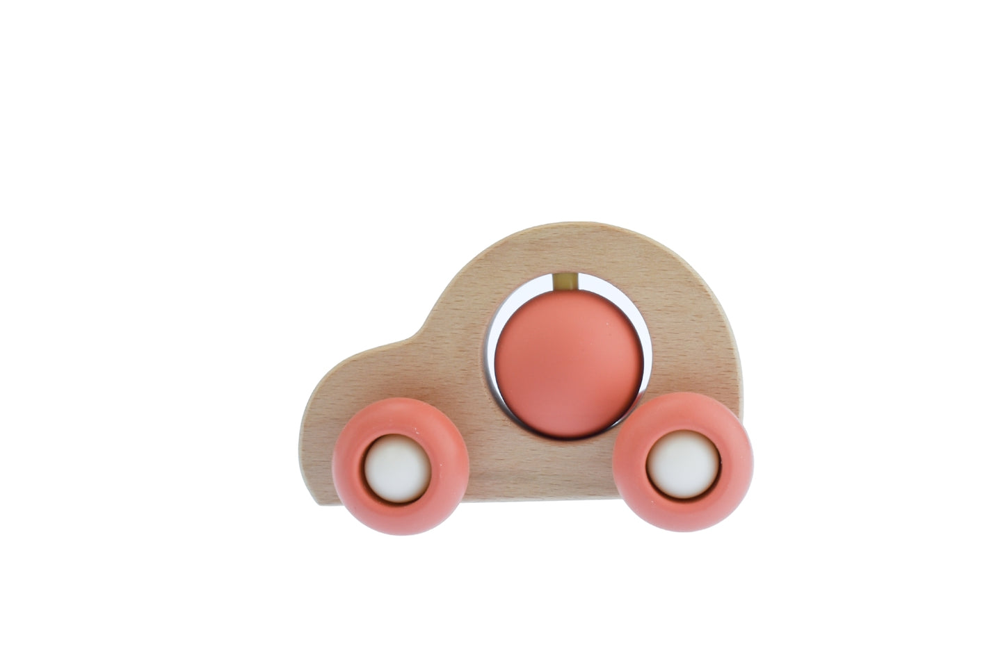 Kaper Kidz EcoSpin Red Beech Wood Car | Sensory Toy 12M+