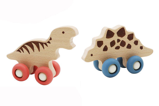 Ecowheels Dinosaur Movers toy set featuring T Rex & Stegosaurus for interactive play at home.