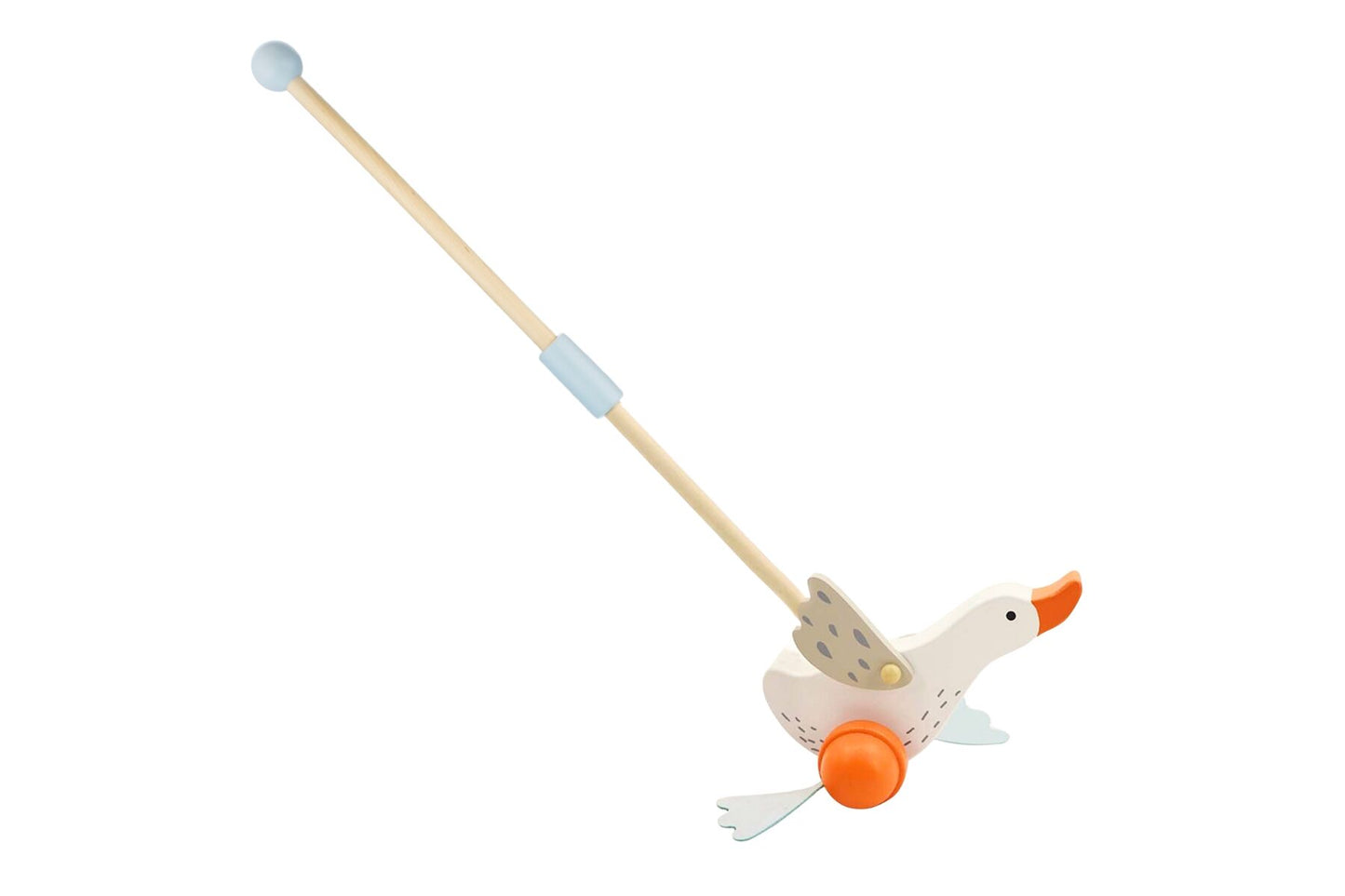 Wooden Goose Push Along | Flapping Feet Toy for Toddler Walking