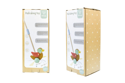 Wooden Mallard Duck Push A Long | Flapping Feet, Brown Toy