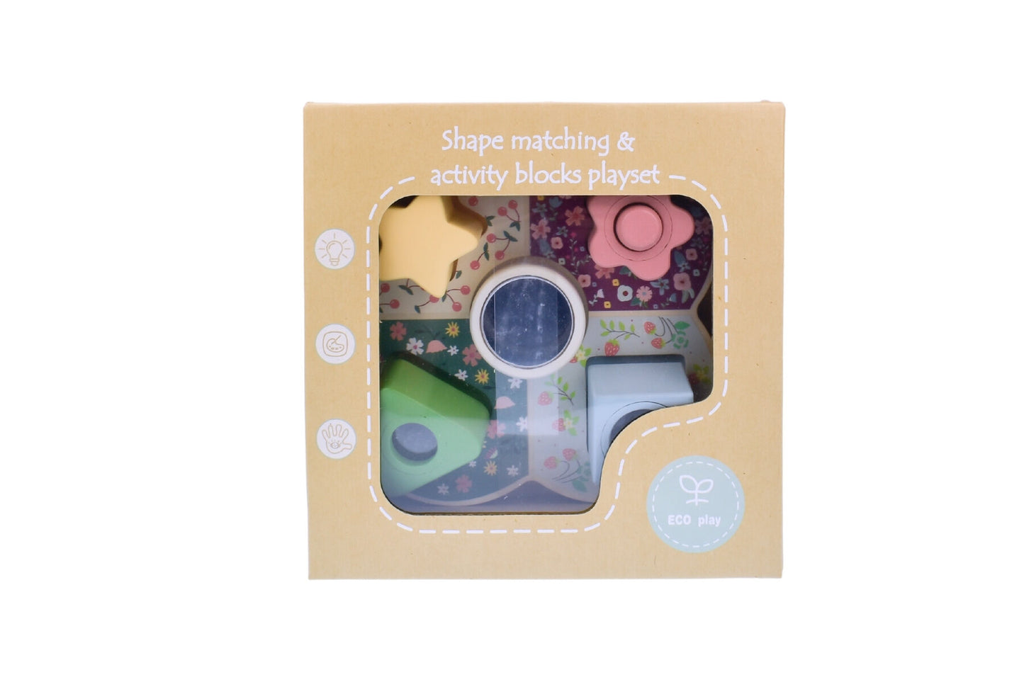 Wooden Shape Sorter | Pastel Activity Blocks for Sensory Play