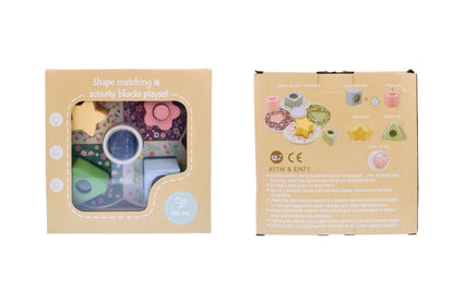 Wooden Shape Sorter | Pastel Activity Blocks for Sensory Play