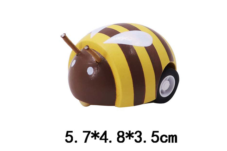 Wooden Pull Back Bee | Colorful Zoom Toy for Motor Skills