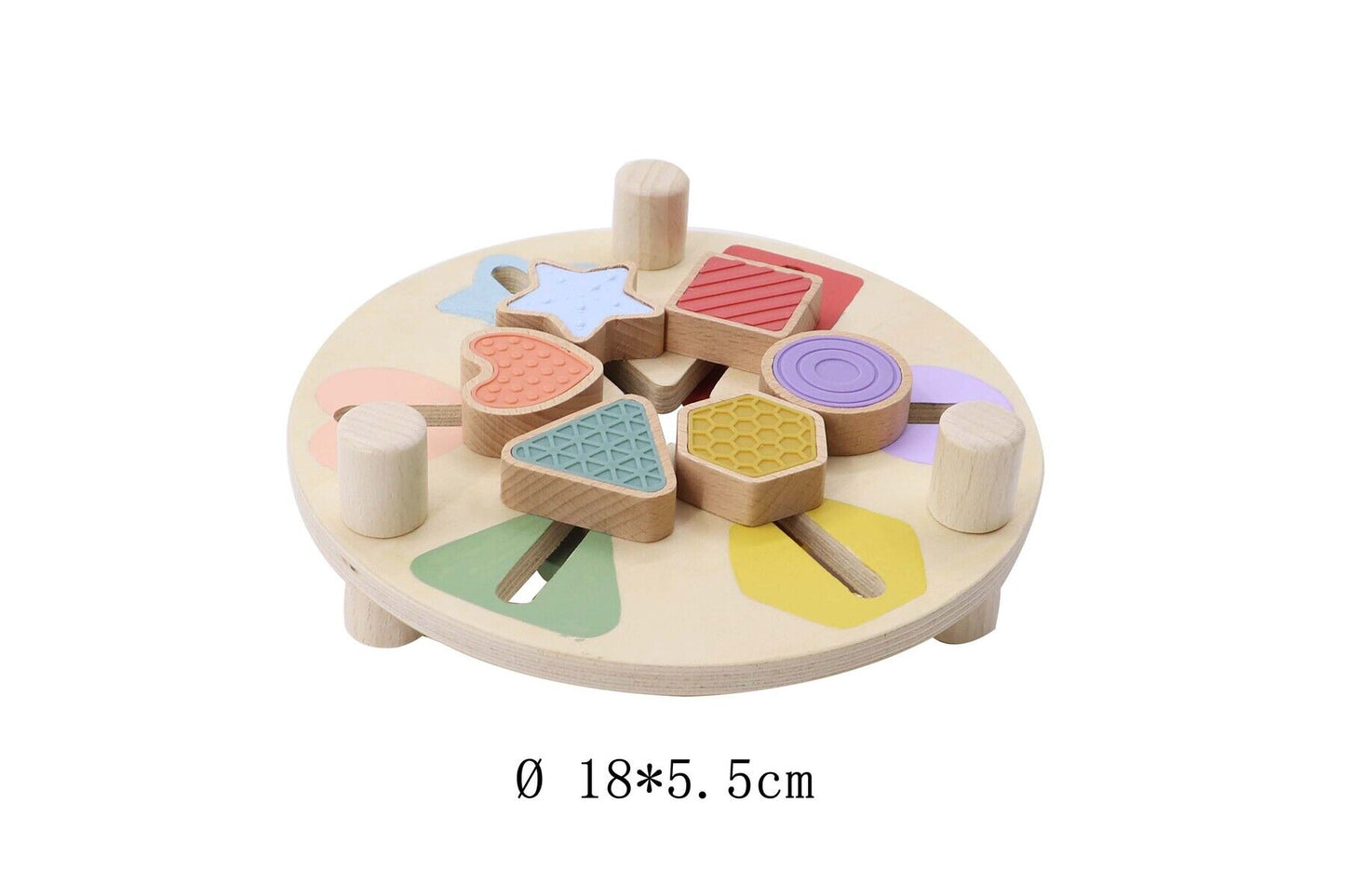 Wooden Shape & Colour Match Table | Vibrant Tactile Learning Toy
