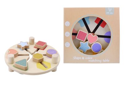 Wooden Shape & Colour Match Table | Vibrant Tactile Learning Toy