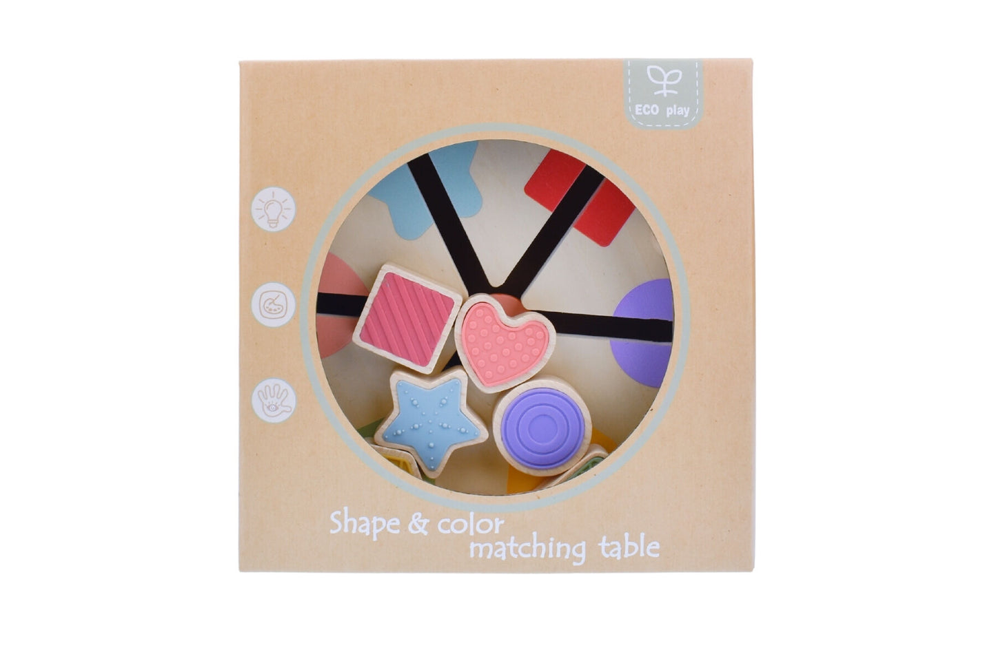 Wooden Shape & Colour Match Table | Vibrant Tactile Learning Toy