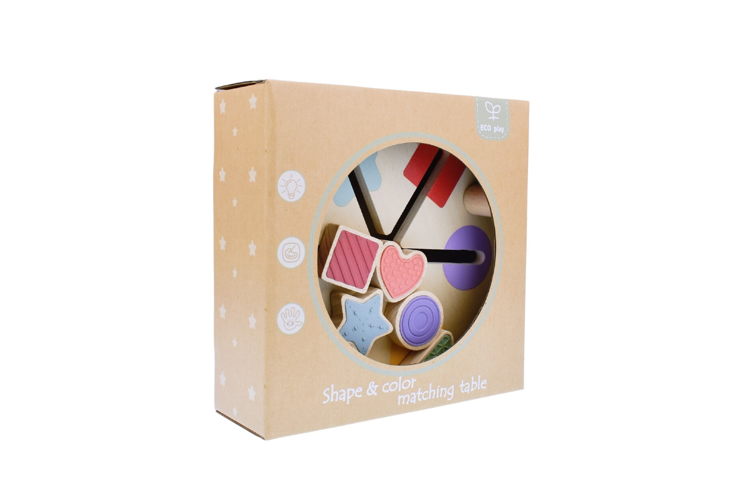 Wooden Shape & Colour Match Table | Vibrant Tactile Learning Toy