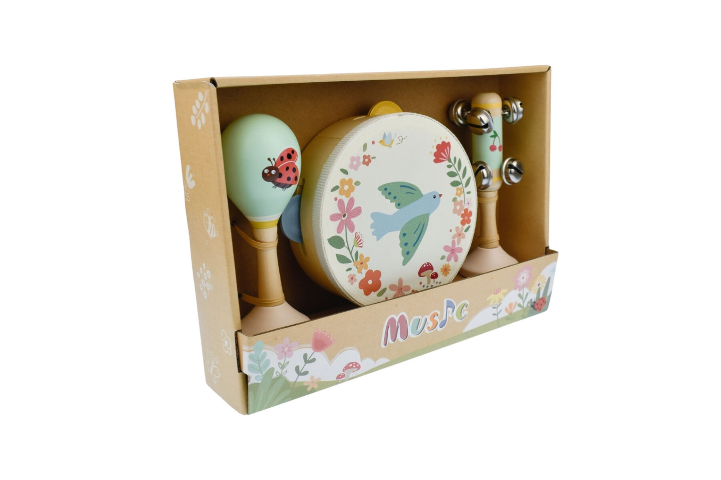 Wooden Spring Insect Bird Music | Colorful 3-Piece Set for Kids