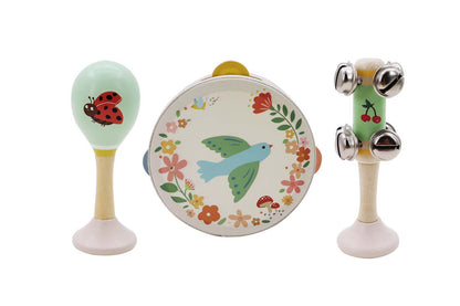 Wooden Spring Insect Bird Music | Colorful 3-Piece Set for Kids
