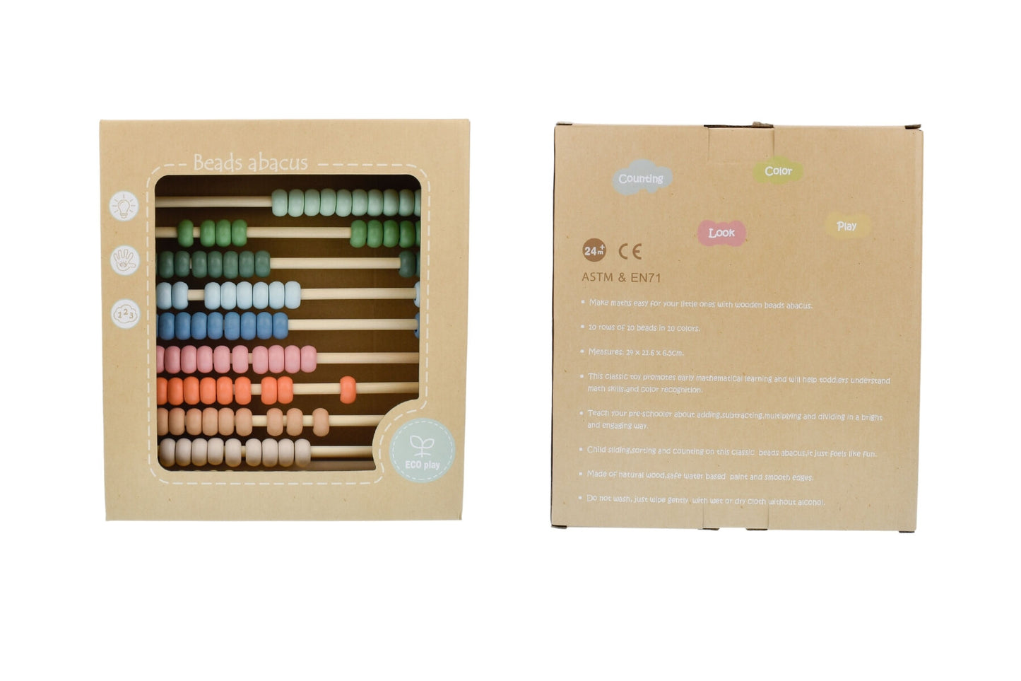 Wooden Abacus | Colorful 100-Bead Math Toy for Kids